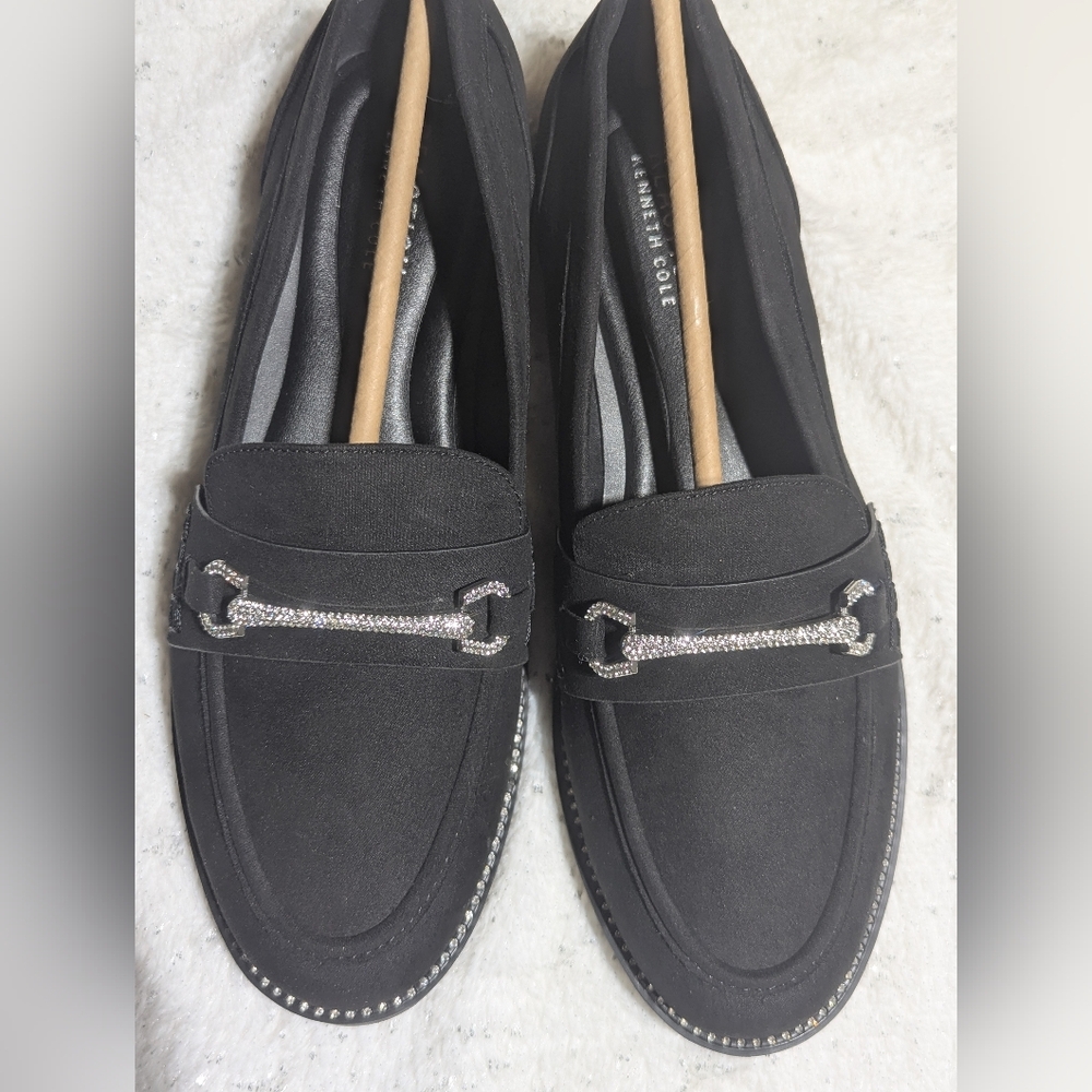 Kenneth Cole Reaction Cadila Horsebit Rhinestone Loafers Women’s 9 Black